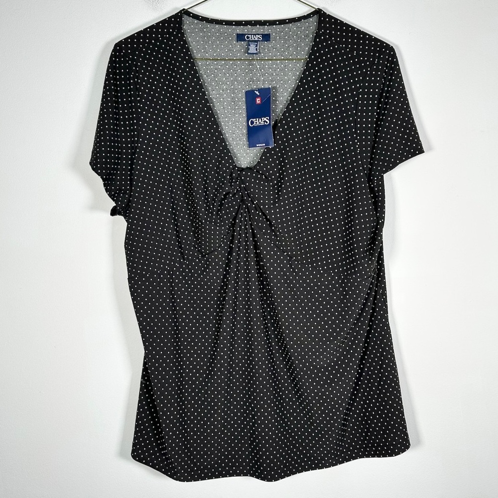 Chaps Women’s NWT Size 1X Polka Dot Print Top